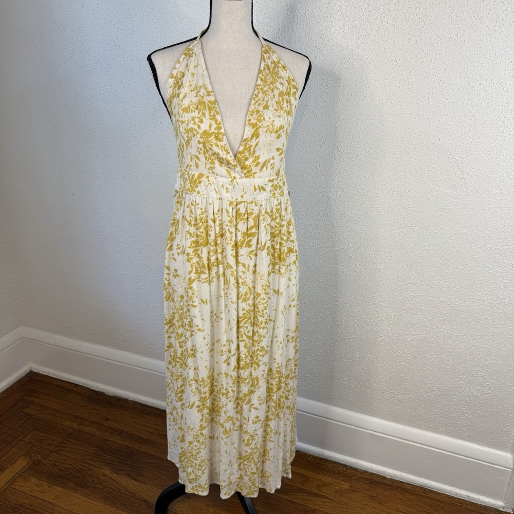 O'Neill Women's Floral Sleeveless Maxi Sun Dress Size L Yellow/White NWT‎ Summer